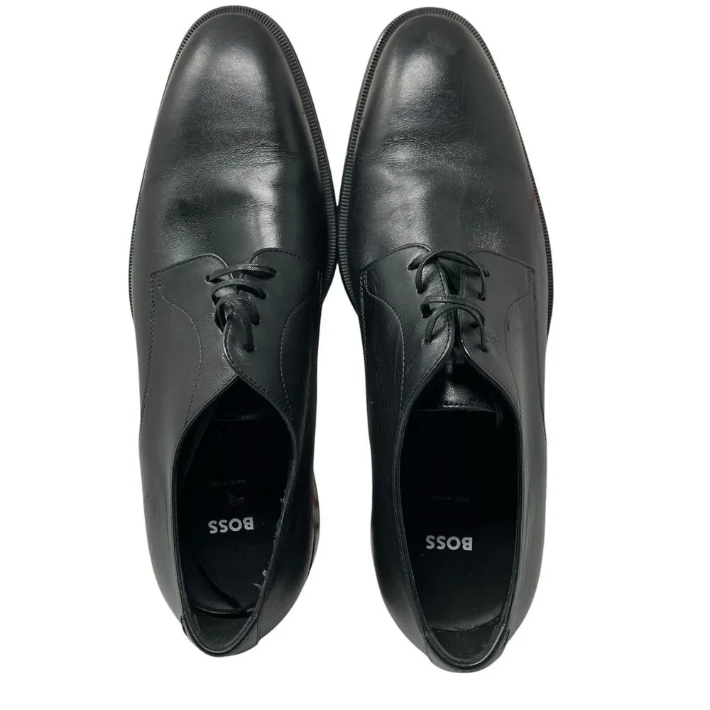 Boss Dress Shoes Mens 7 Black Leather Lace Up‎ Formal Office NYE Party Evening